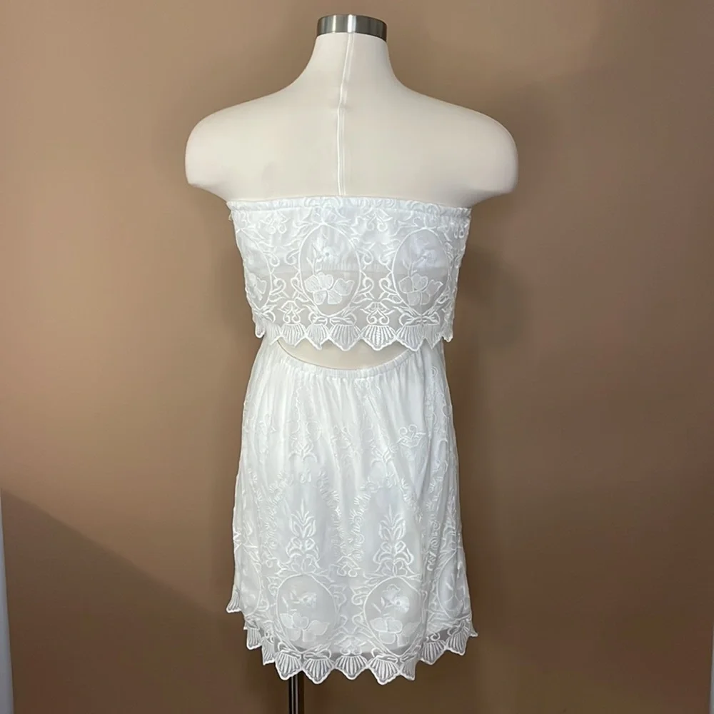 EXPRESS lace tube top Boho Peasant dress womens S - Picture 3 of 7